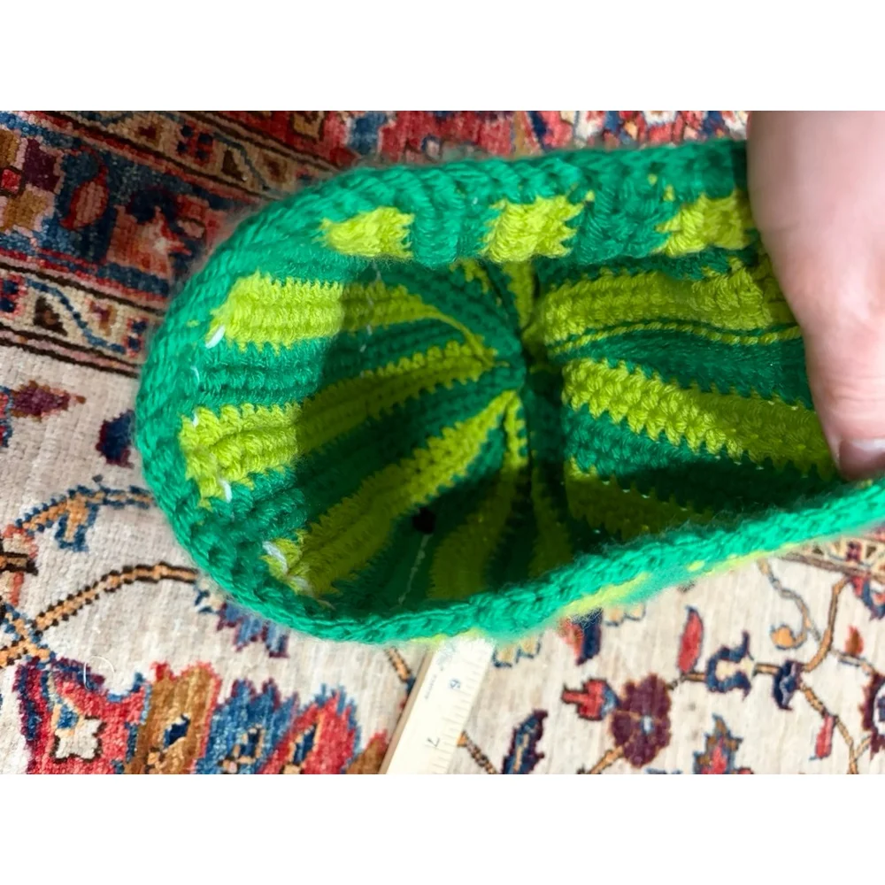 Cocomelon Watermelon Crochet Beanie Hat Pom Pom Kids Costume